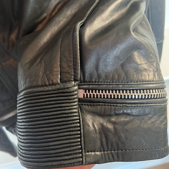 Mango 100% Leather Moto Jacket - M/L - Picture 8 of 9